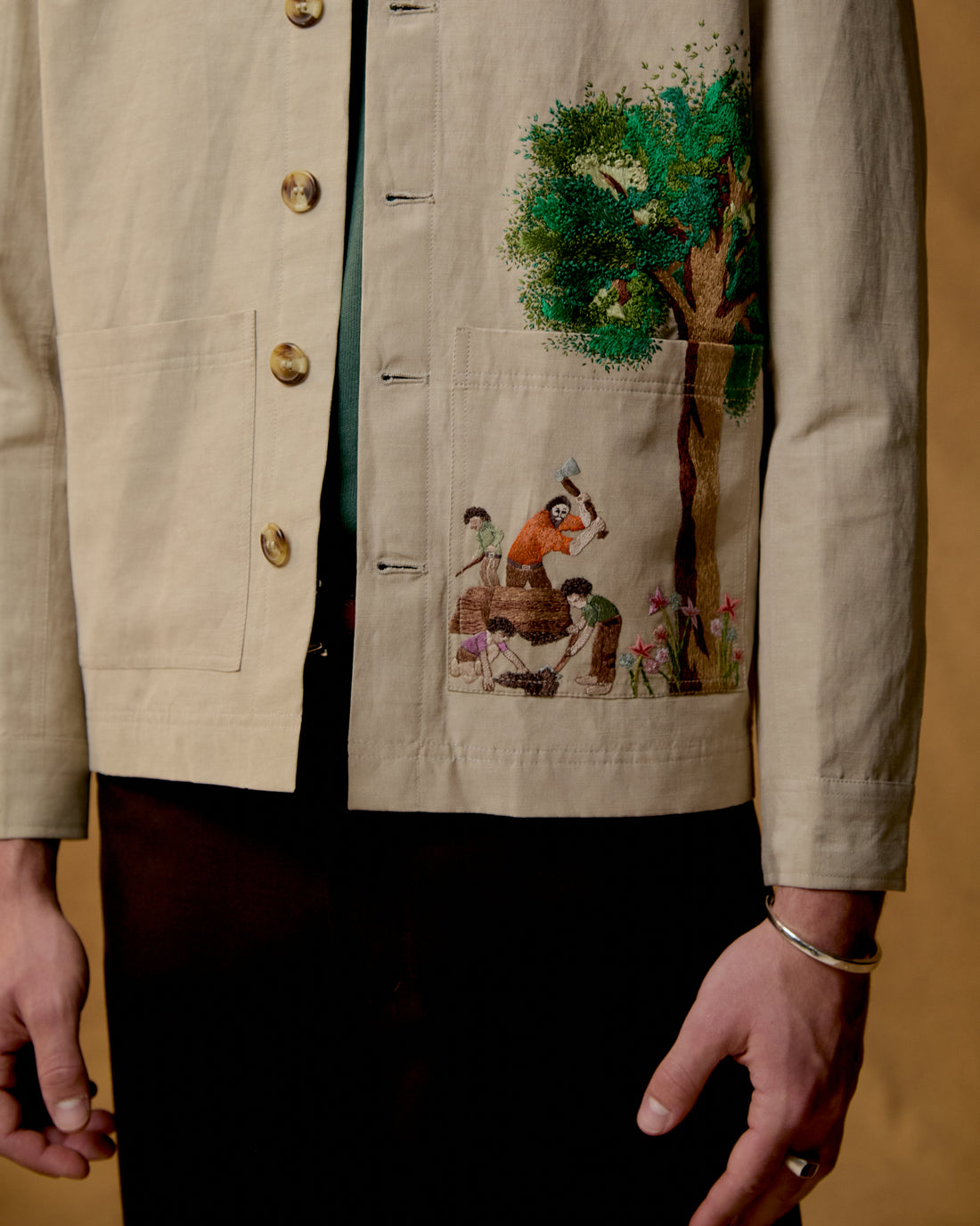 Ophara Jacket in Linen Silk